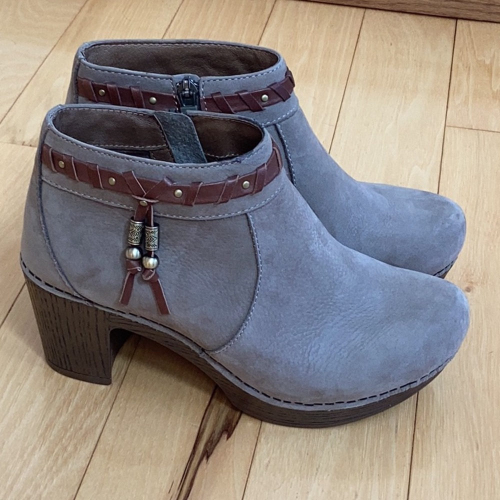 Dansko Gray and Brown Ankle Boots
